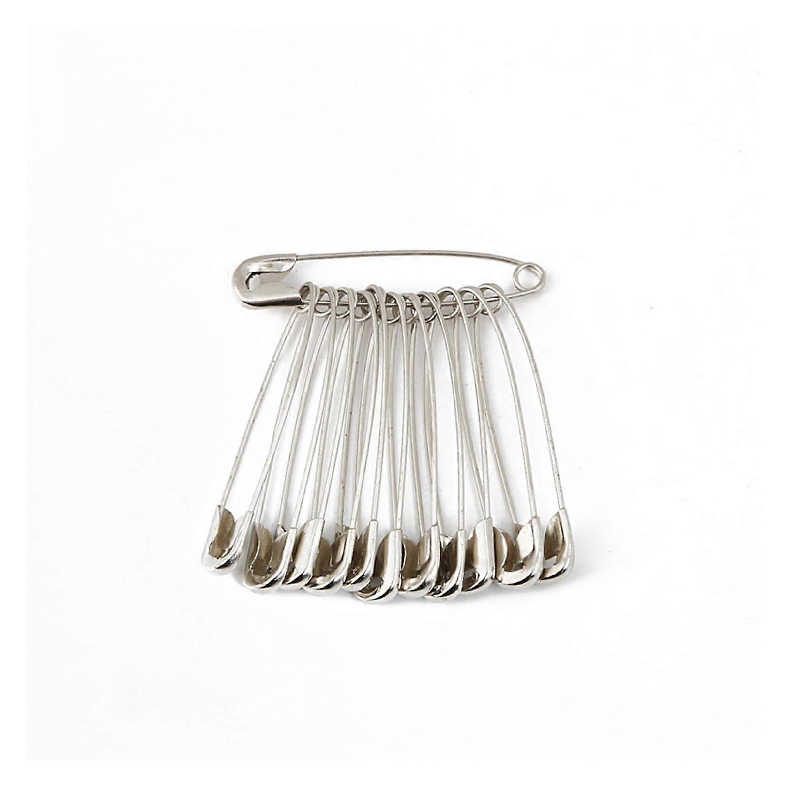 50Pcs Silver Safety Pins Large Brooch Style Stainless Steel Needles 8x38mm for DIY Sewing Projects and Apparel Accessories