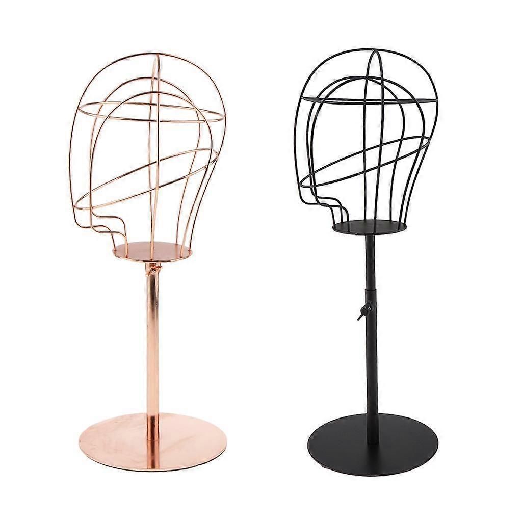 Set di 2, regolabile 50cm alto in metallo manichino testa cappelli/berretti espositore