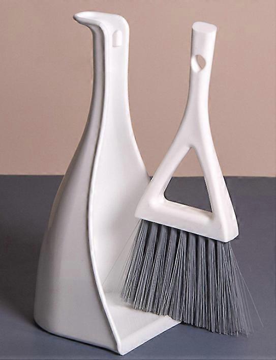 Mini Dustpan And Brush Set,Compact Dust Pan And Hand Broom Set(Gray)