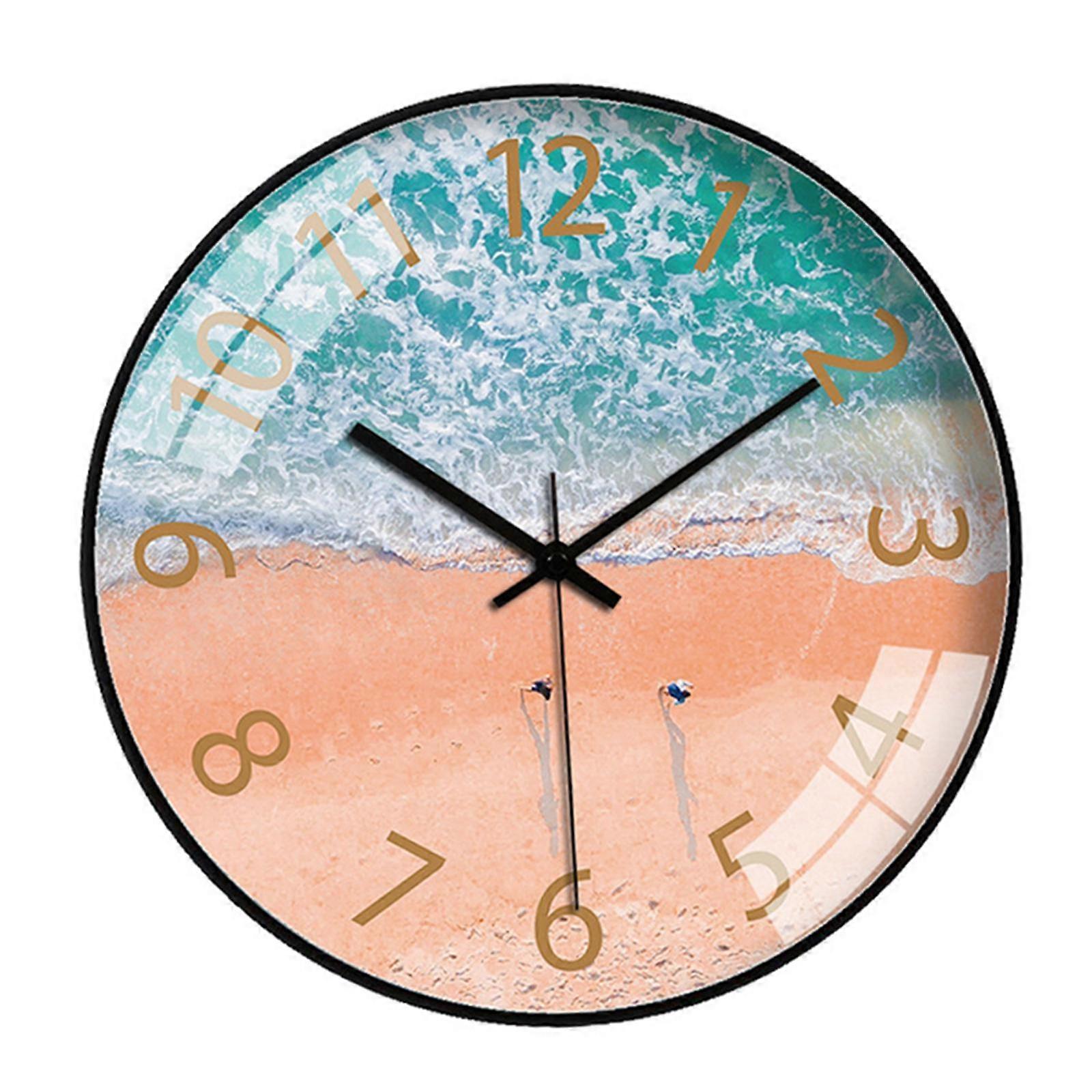 Simple Wall Clock Large Quartz Clock 12" Clocks for Home Kitchen School Living