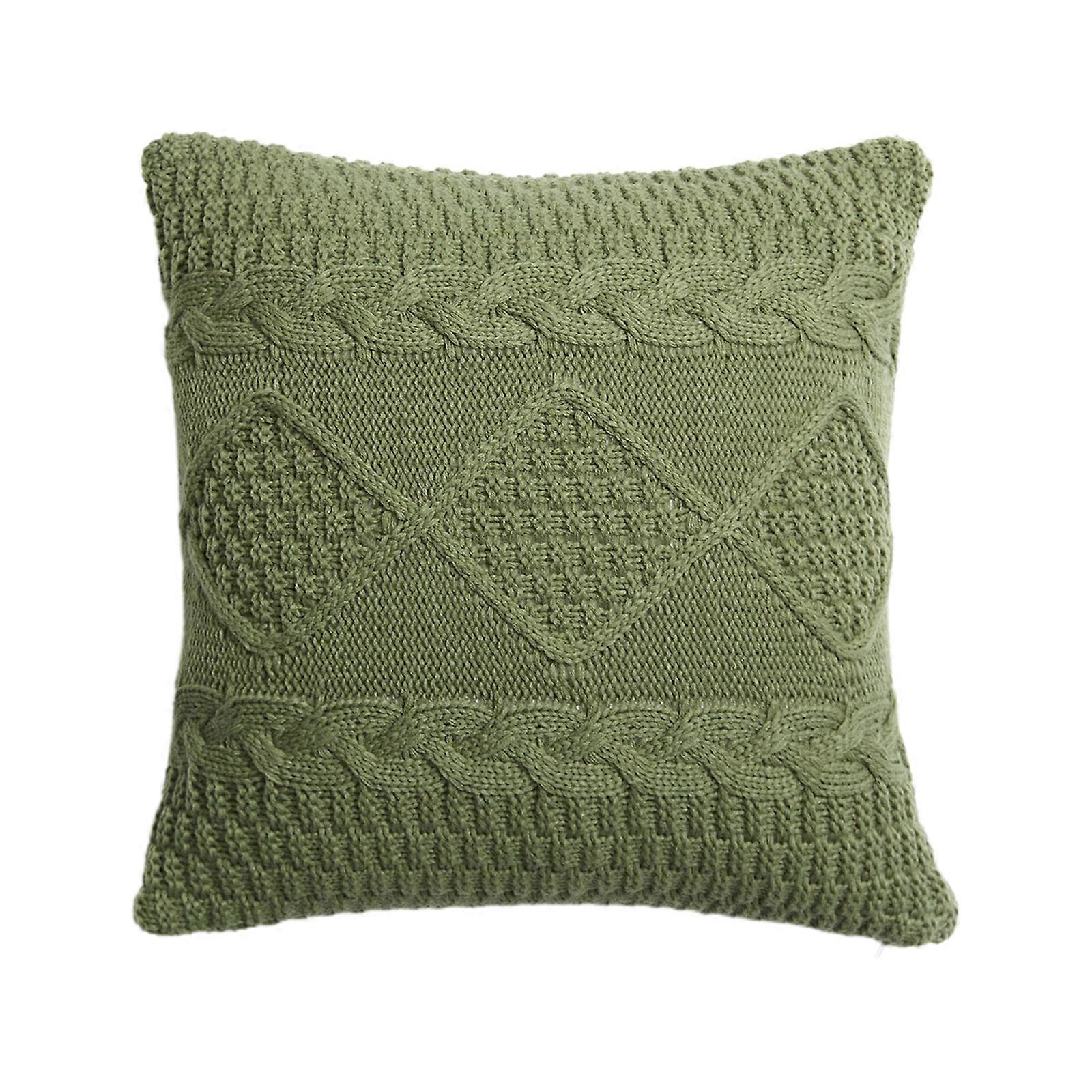 Nordic Style Knitted Sweater Throw Pillow for Case Solid Color Double Twist Cable Knitting Geometric Diamond Plaid Square Cushion Cover for Sofa Home
