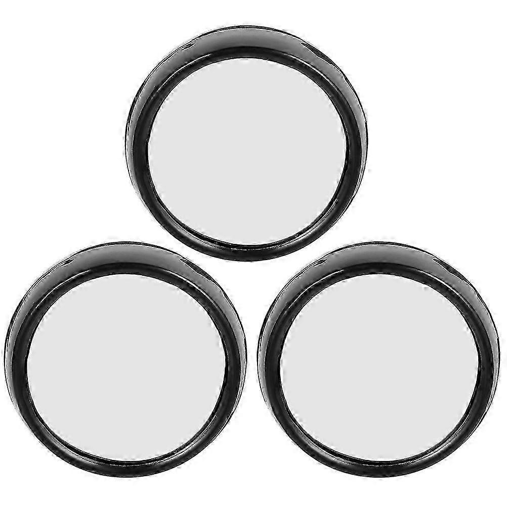 3pcs Black Mini Laptop Mirror for Office Desk & Cubicle Accessory