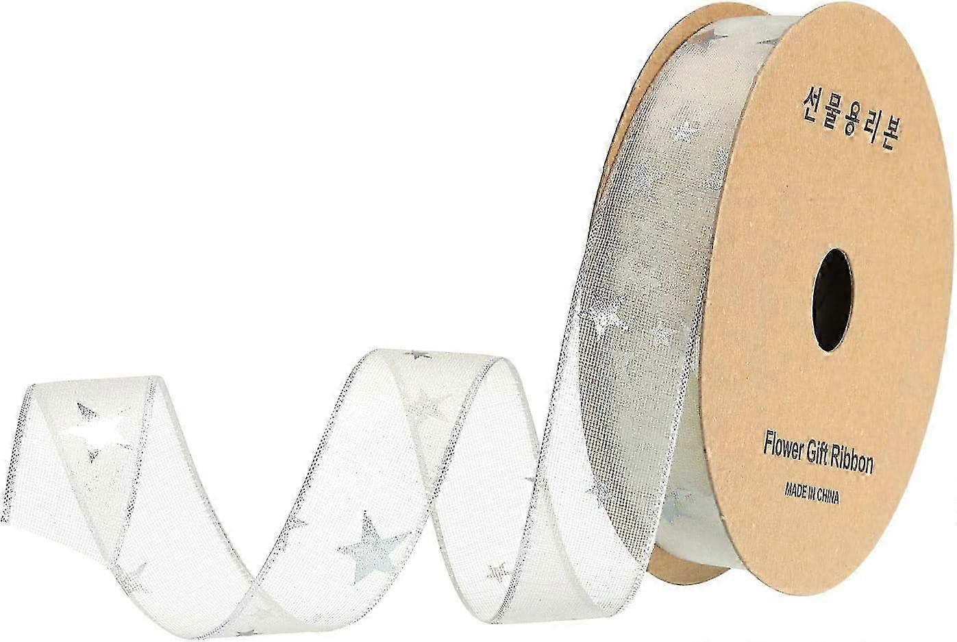 40mm stjerne organza kablet bånd glitrende chiffon til gaveindpakning bryllup jul