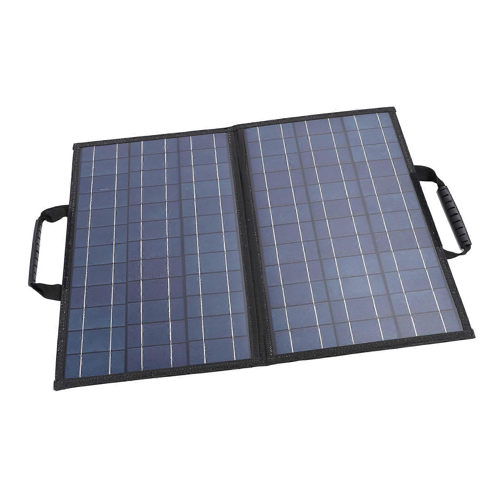 Solar Panel Kit with Angle Adjust Meter Polycrystalline Silicon 80W Foldable 2 USB 1 Type C 1 DC Port Portable Solar Charger for Phone Tablet Outdoor