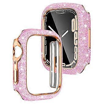 Compatible For Apple Watch Series 6 / 5 / 4 / SE / SE (2022) 44mm Watch Case PC Protective Frame with Shiny Crystal Decor