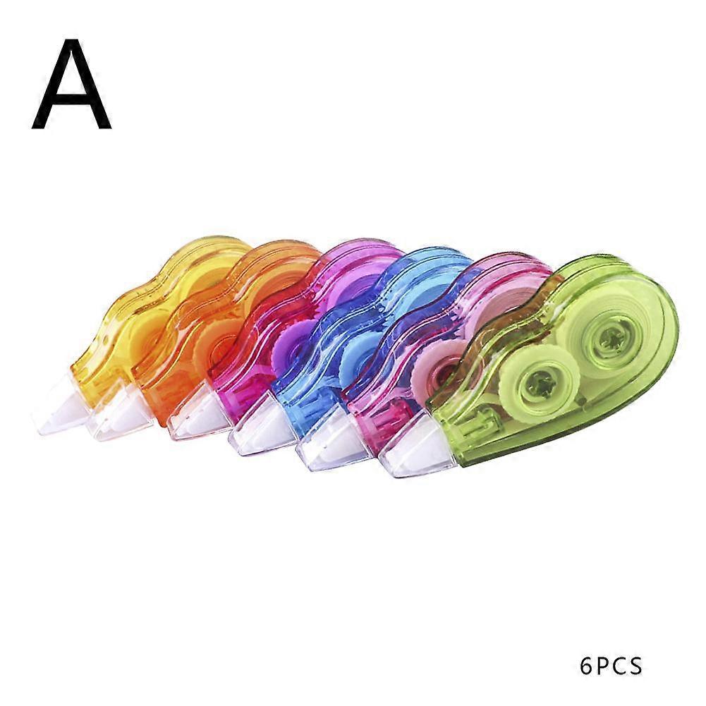 68B Six Rainbow (A) $Mini Six Rainbow Correction Tape Cute Creative Practical Correction Tape Student Correction Tape