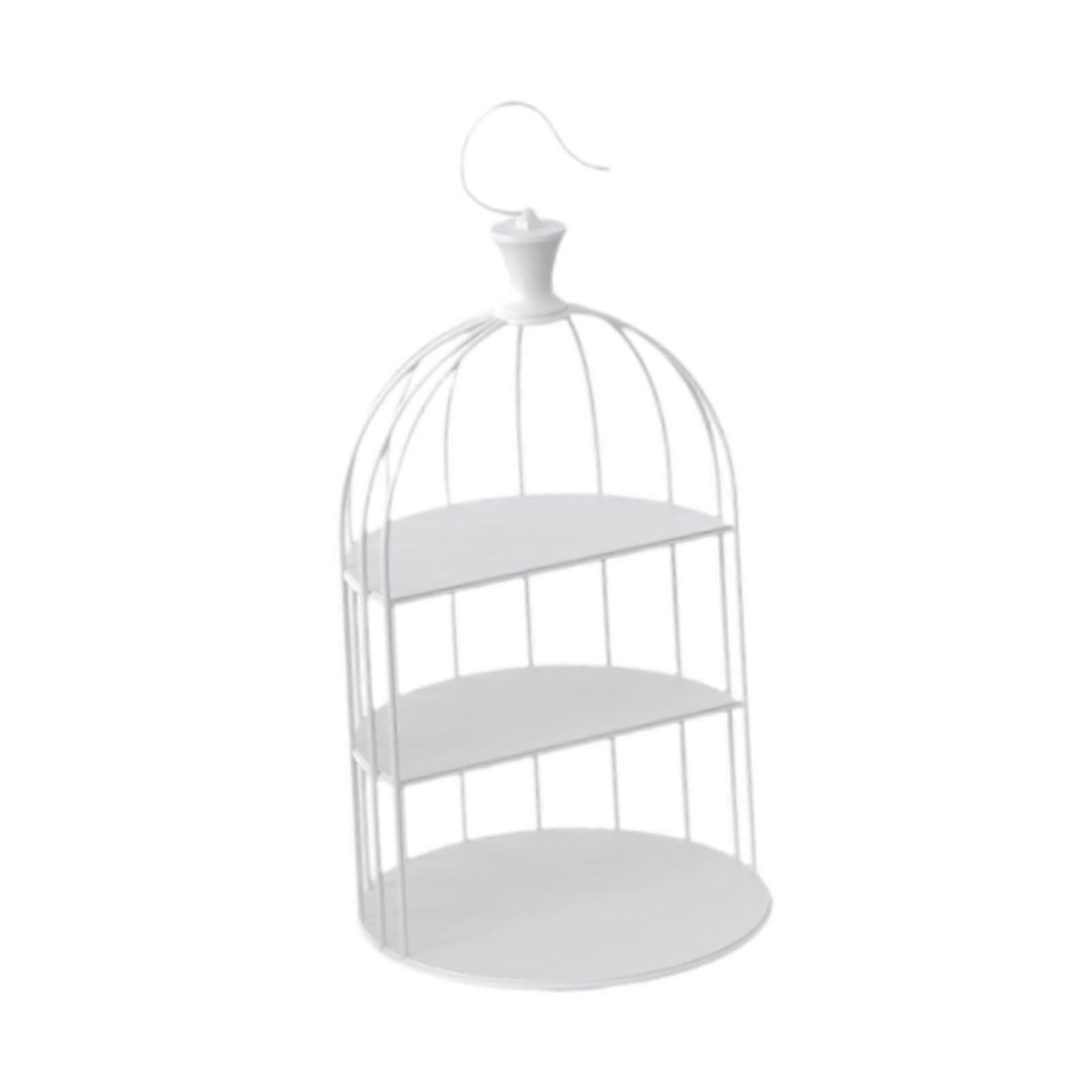 Bird Cage Rack Cake Stand Afternoon Tea Stand for Baby Shower Birthday Decor in White L