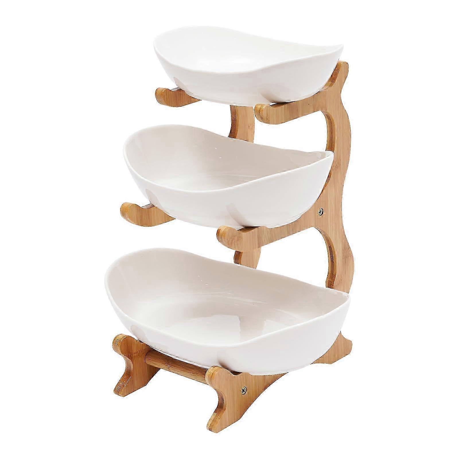 Portafrutta in ceramica a 3 livelli