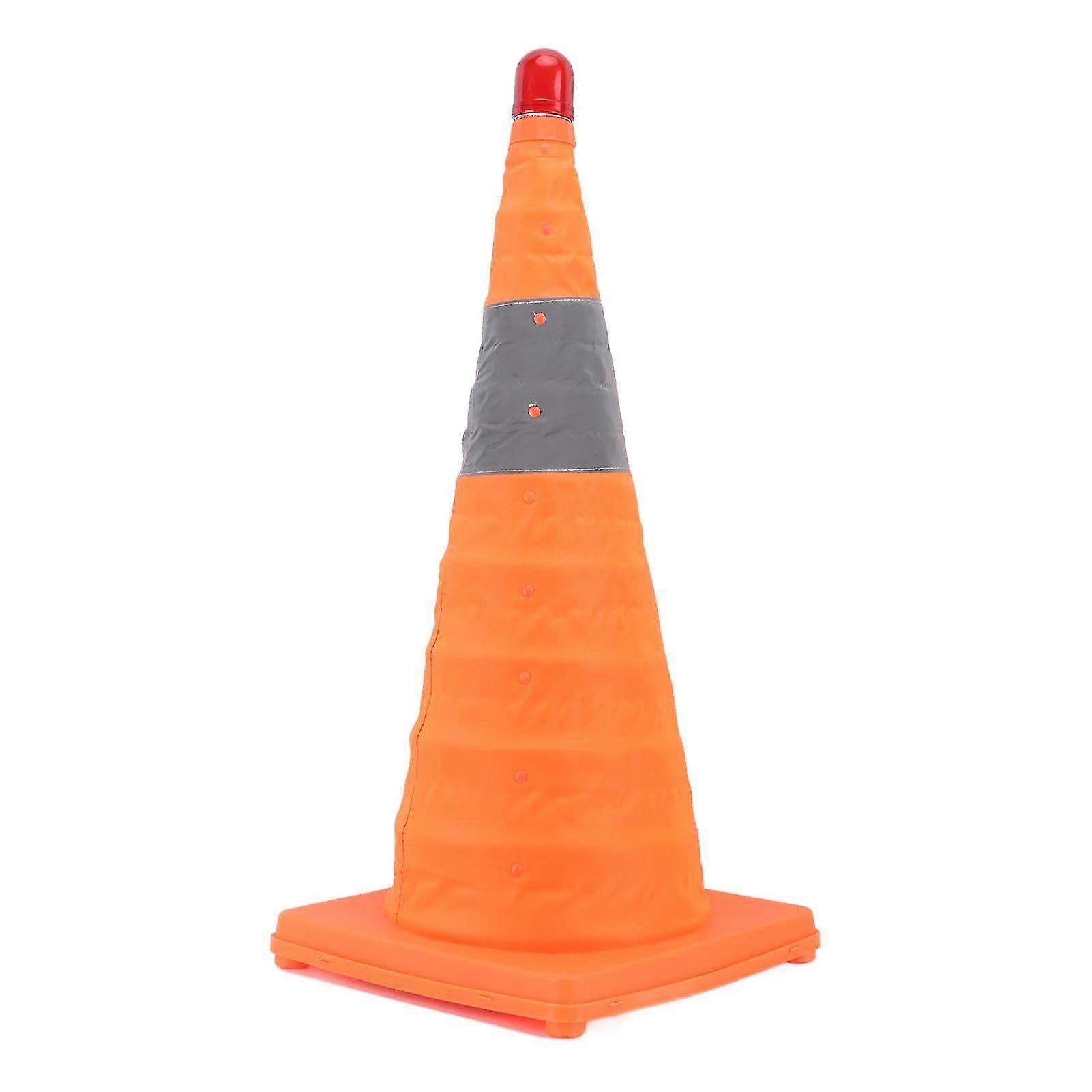 Traffic Cone 60 X 29 X 29cm Collapsible Anti Aging Road Cone With Warning Light For Parking Lot Public