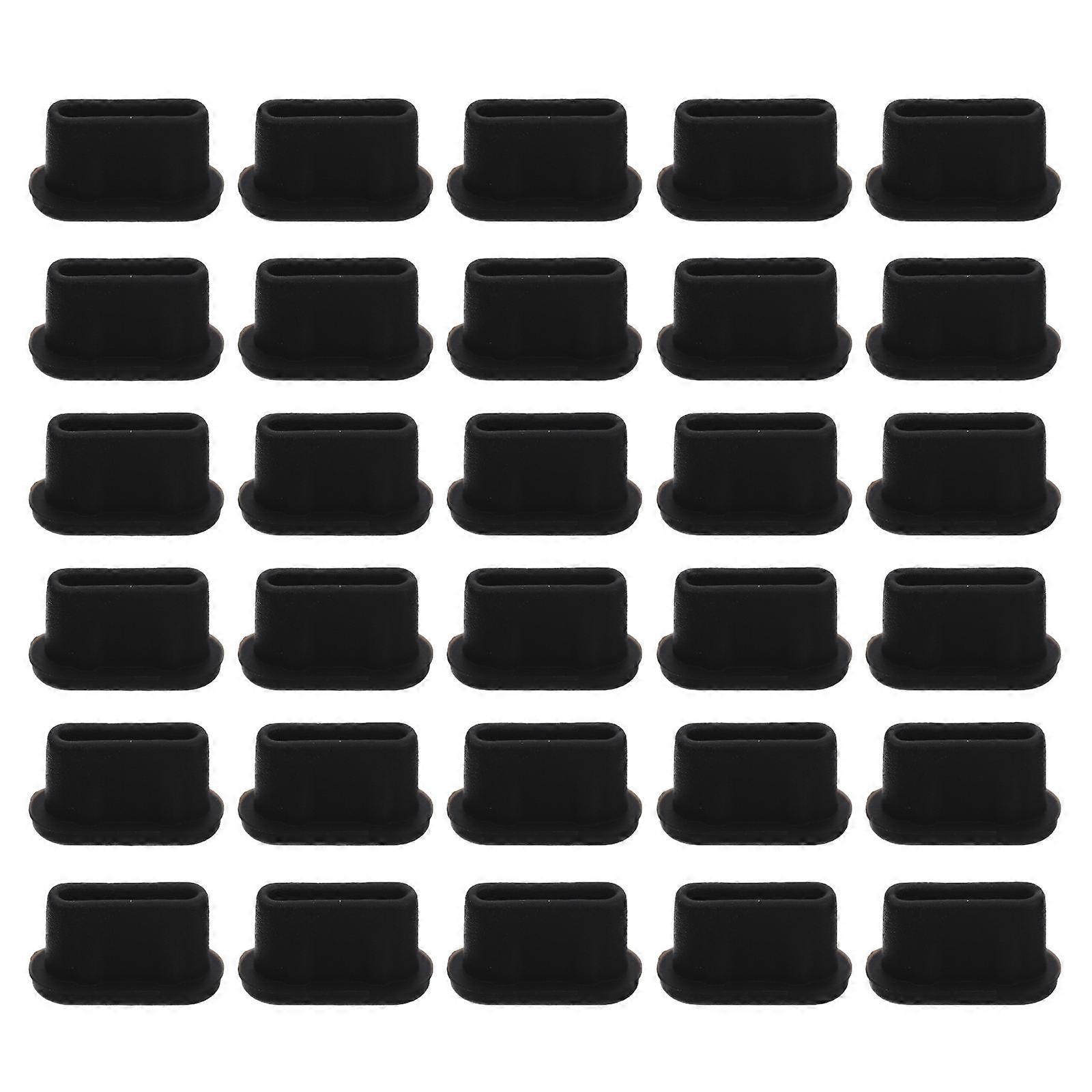 30 kpl USB Type C -pölytiiviit porttien kannet - Kosteus-, pöly- ja roskasuojaus latausporteille - Helppo asentaa, kestävä ja universaali istuvuus laitteille