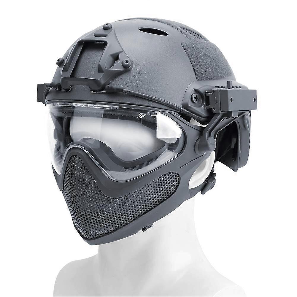 Integrated Tactical PjHelm F22 With Removable And Protective Goggles For Airsoft Paintball CS Wargame/G