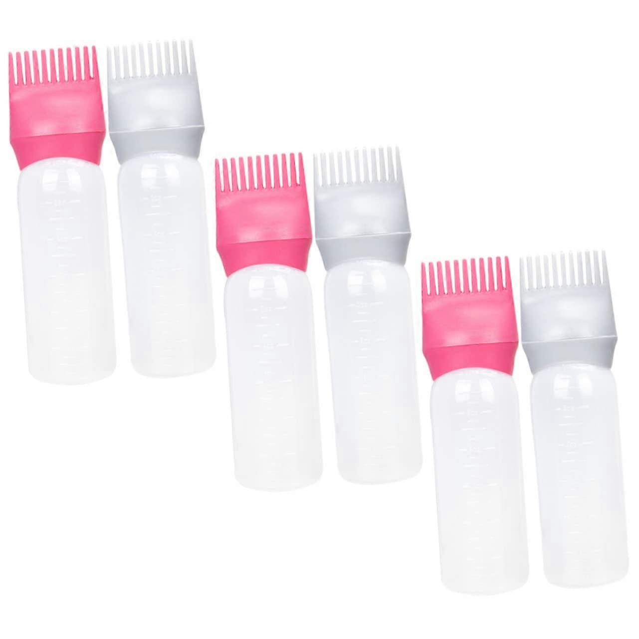 Root Bottle Applicator For Hair Dye 6-Piece Set, Plastic Material, Easy To Use, Washable