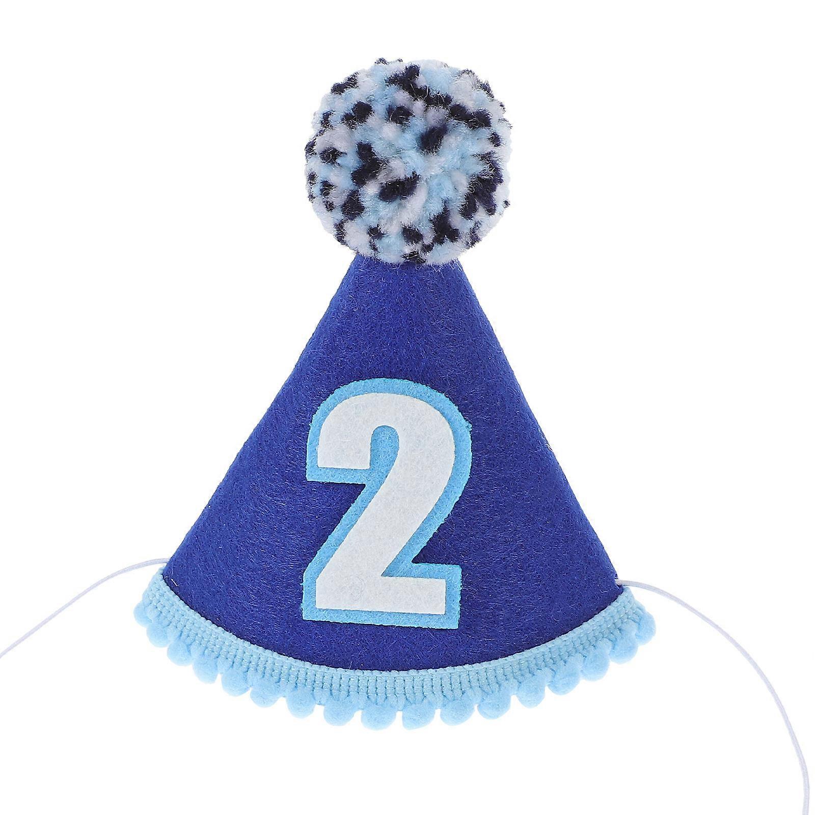 قبعات طفل عيد ميلاد حفلة قبعة مخروط شكل طفل طفل رأس التبعي أزرق 1 قطعة