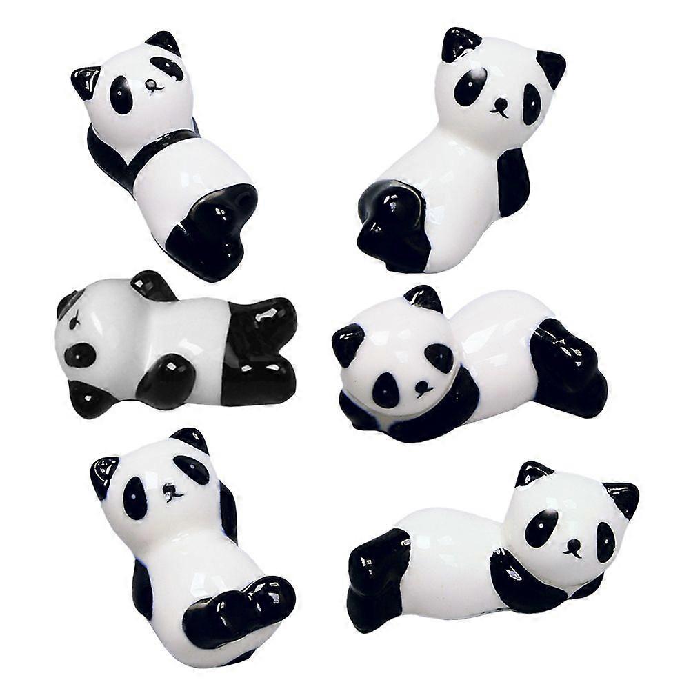 6pcs Adorable Ceramic Panda Chopsticks Rest Rack Stand Chopstick Holder (Mixed Style)