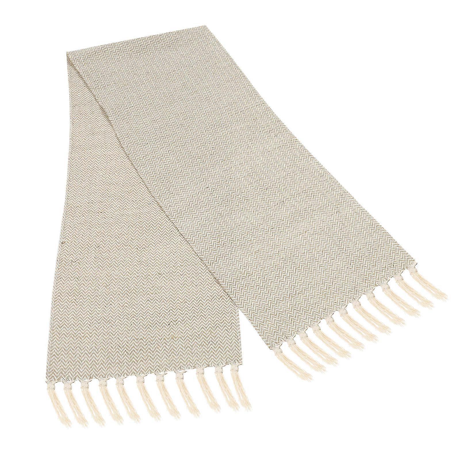 Rustic Table Runner Farmhouse Decor For Holiday Party Beige Linen 183X33CM Dining Room Table Runner 1Pcs