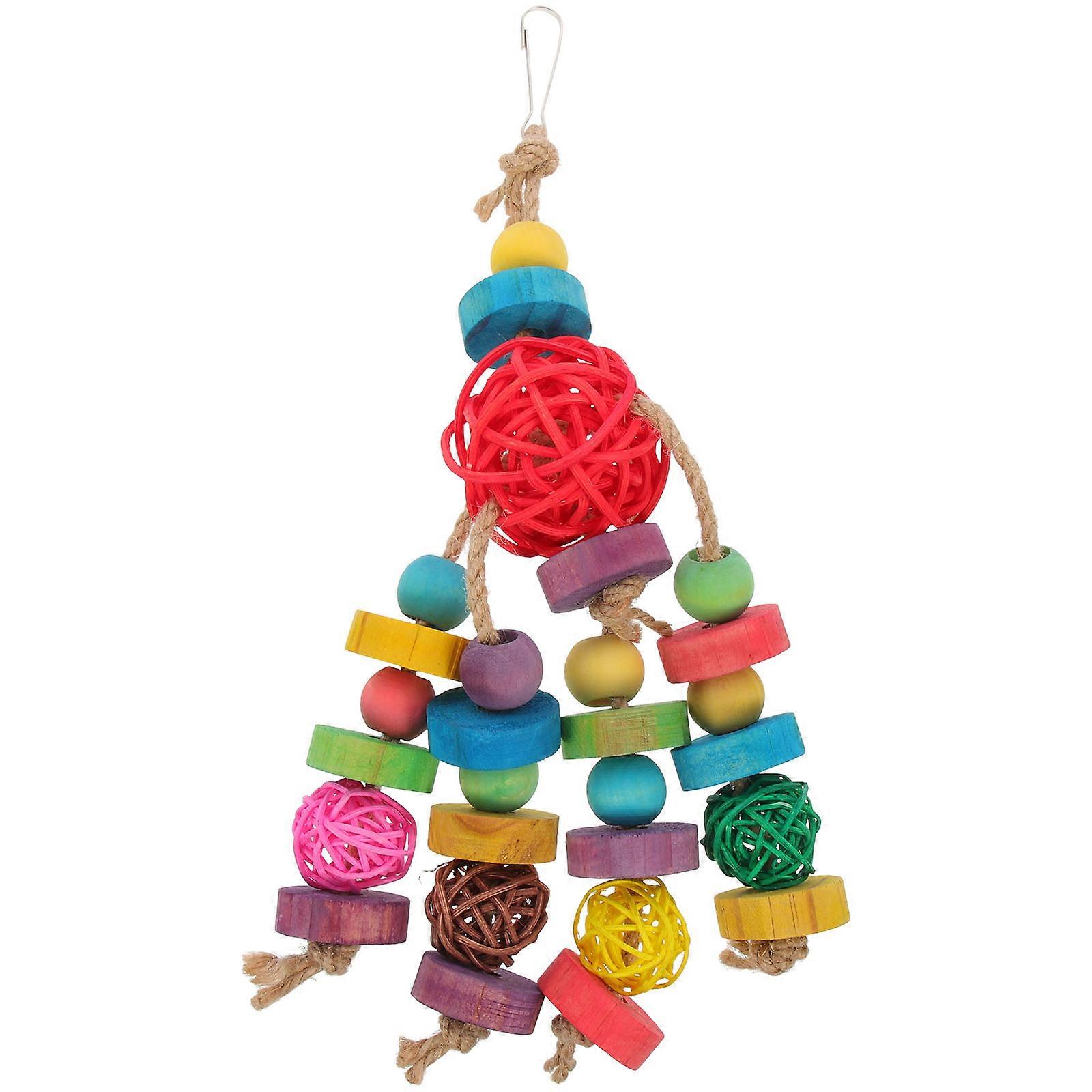 Colorful Parrot Bite Hanging Bird Cage Chew for Parakeets, Cockatiels, and Small Birds – Safe Playground Accessory for Climbing and Exploration,