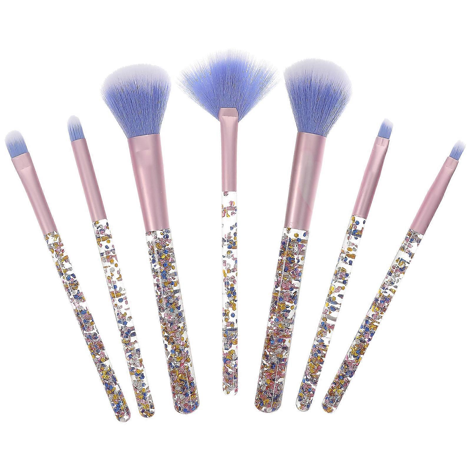 Cosmetics Brush Eyebrow Mixing Concealer Blending Professional Makeup Artists 7Pcs Metal