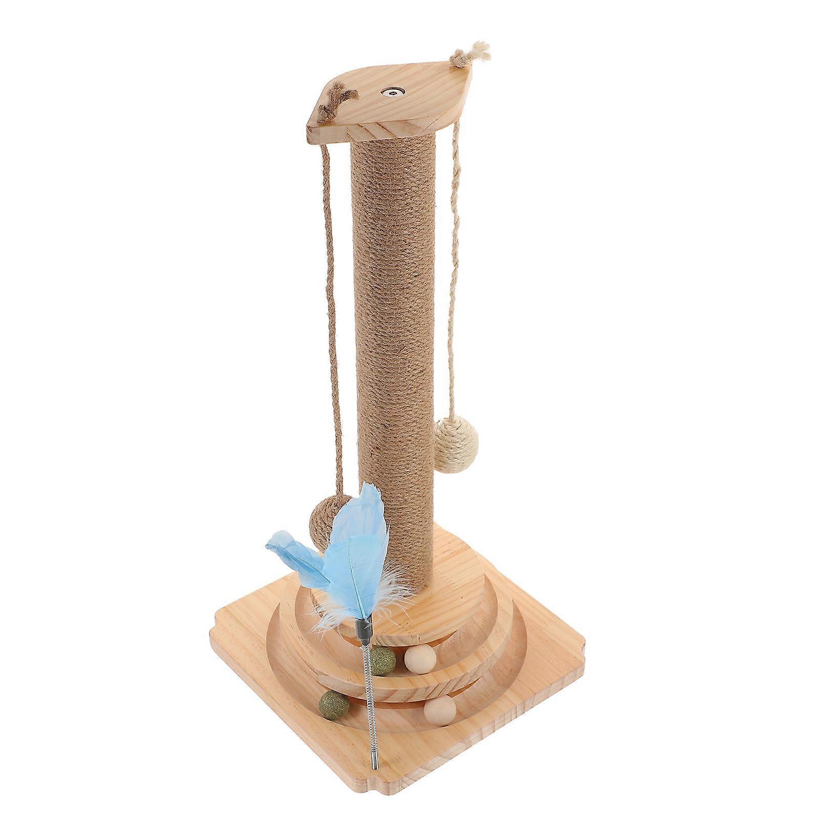 Cute Cat Scratching Post Interactive Cat Toy Indoor Cat Toys Velvet Playing 1Set