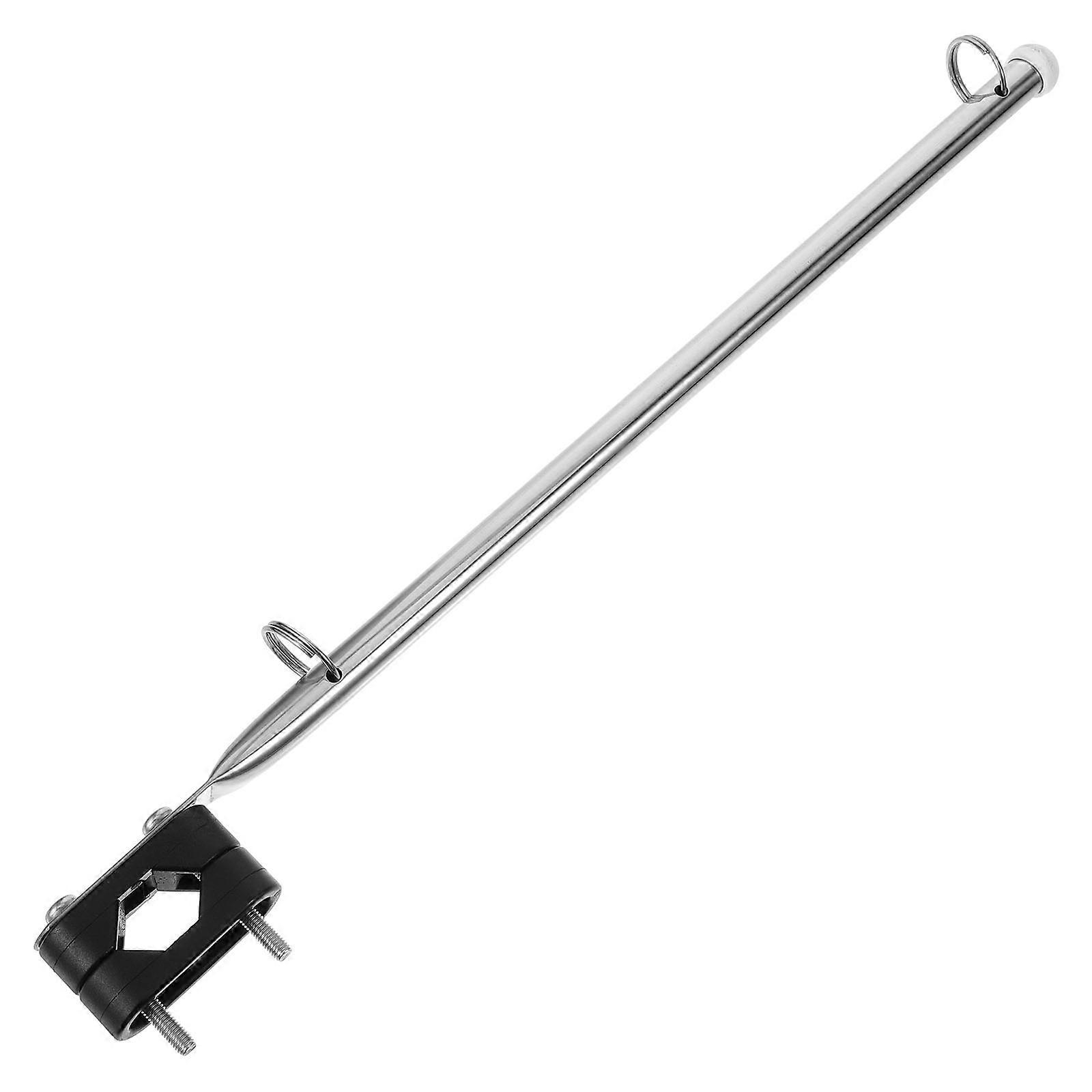 Stainless Steel Boat Flag Pole Durable Lightweight Rustproof Flag Support Rod for Yachts Sailboats Speedboats Outdoor Use Fits Tubes