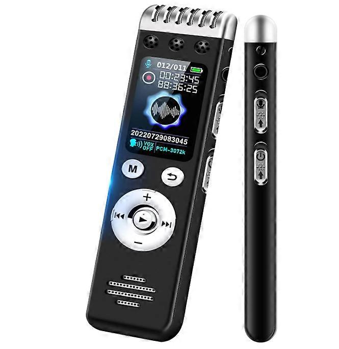 16GB Voice Recorder, Voice Activated Recorder with Playback for Lectures Meetings, 150 Long Hours Continuous Recording Device Noise Reduction(Black)
