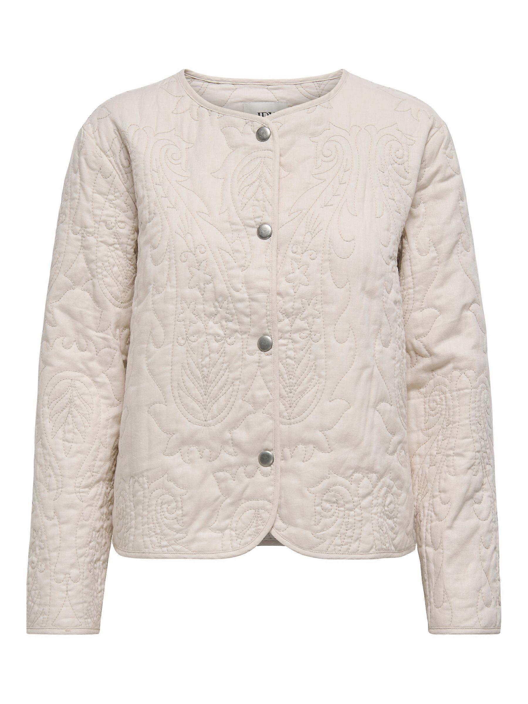 JDY Women's jacket with quilted pattern and button closure long sleeve