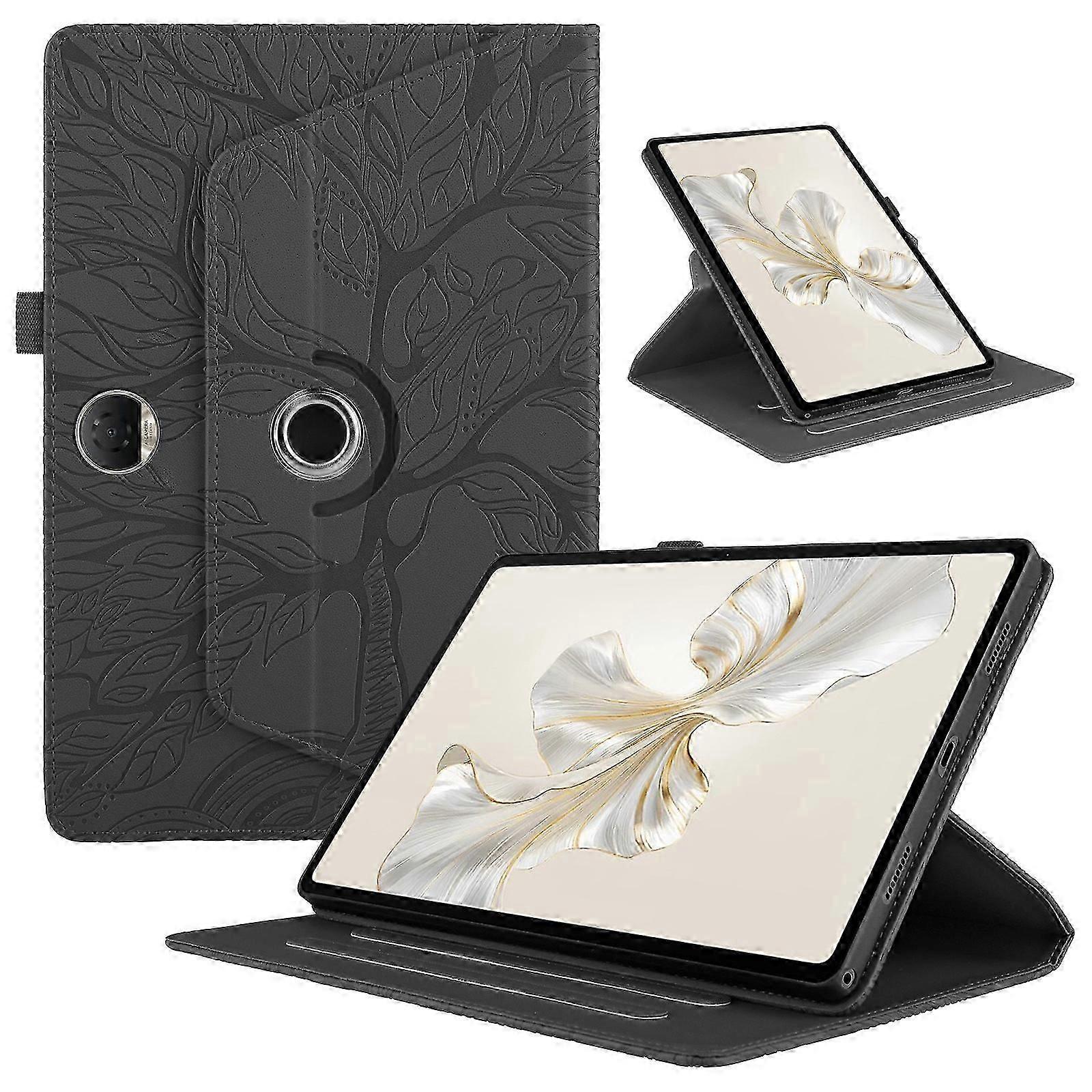 Tree Life Embossed Rotation Leather Tablet Case