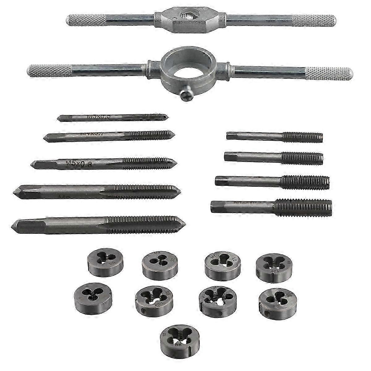 Set di 20 maschi e filiere metriche per viti M3-M12