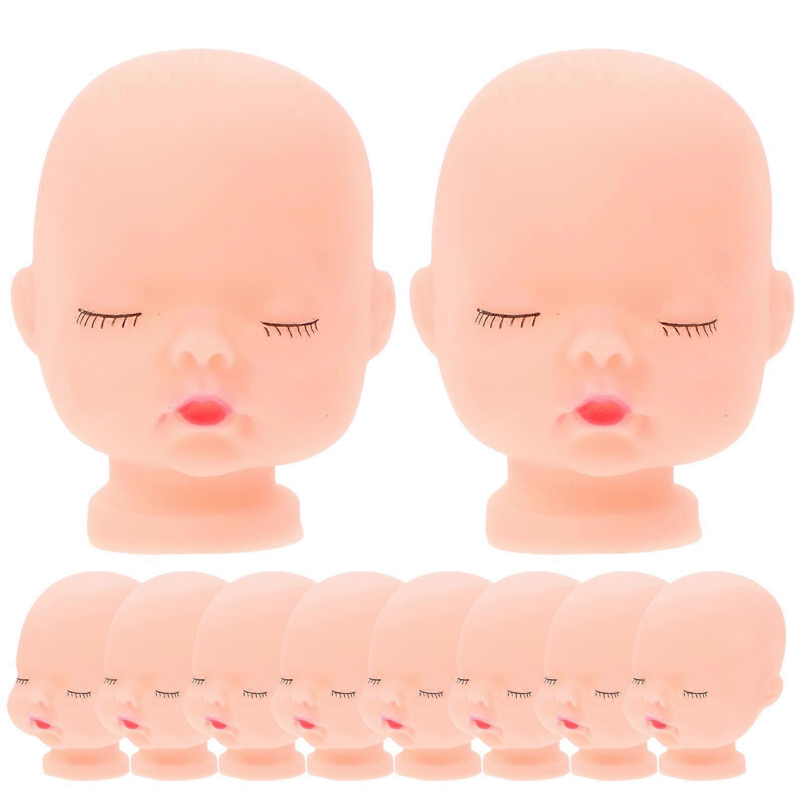 鮮やかなベビードールの頭の装飾手描きDIYクラフトキーホルダーキッズピンク4.30X3.50X3.00CM 10個