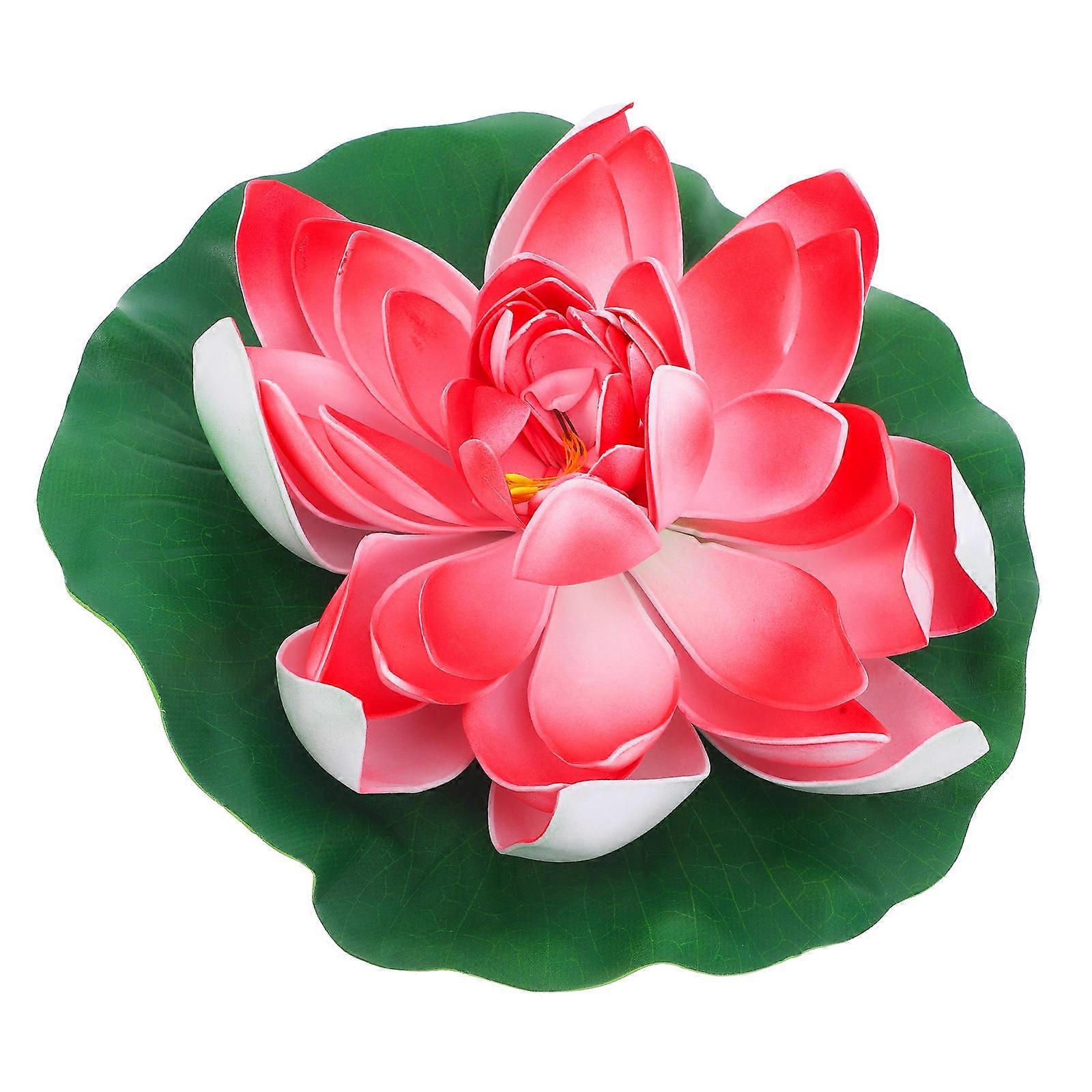 Artificial Floating Water Lily Red 28x28x10cm For Pond Decor Realistic Design 1Pack