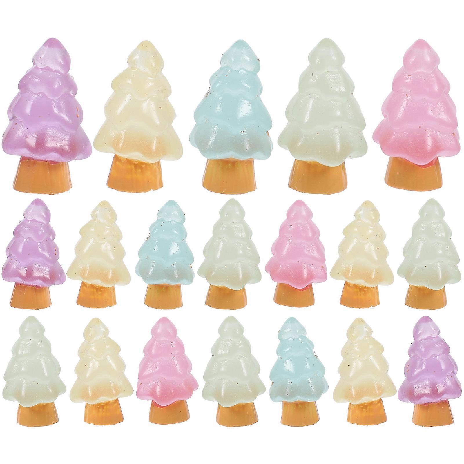 Tabletop Trees For Decorating Miniature Christmas Trees Office Decoration Light Blue 1X2CM 25Pcs