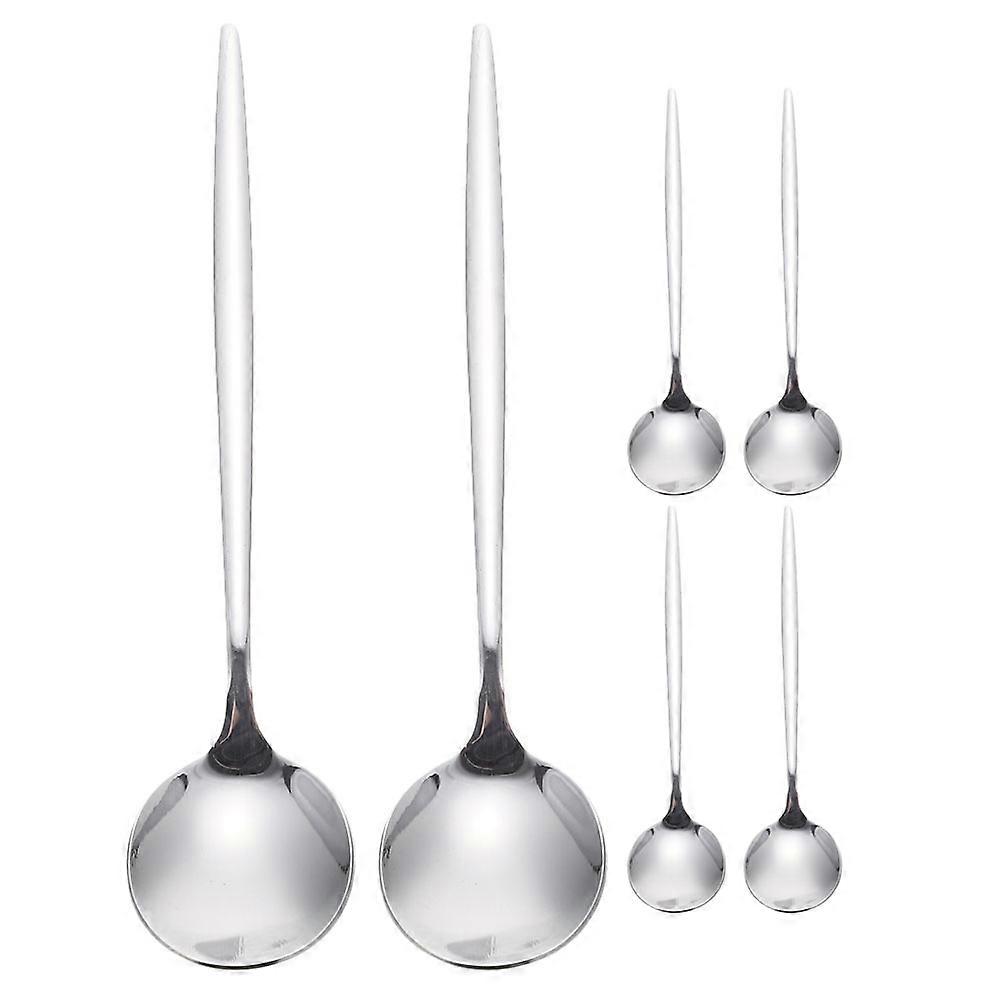 Serving Spoons Set Stainless Steel For Various Dining Occasions 6Pcs