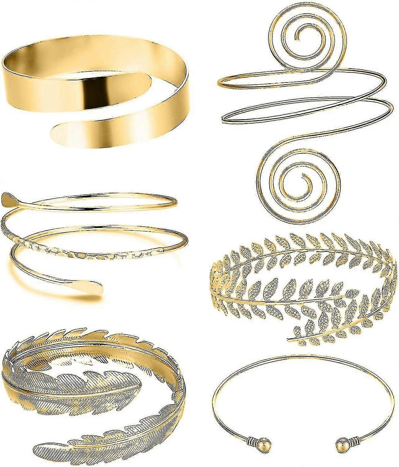 6 Pcs Arm Cuffs, Upper Arm With Cuff Bracelets,adjustable Armband Set