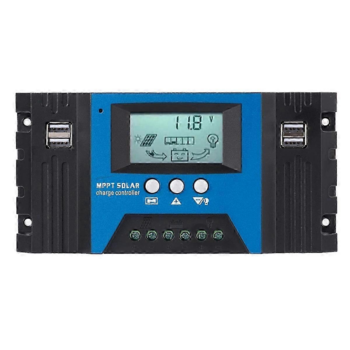 100A MPPT Solar Charge Controller Dual USB LCD Display