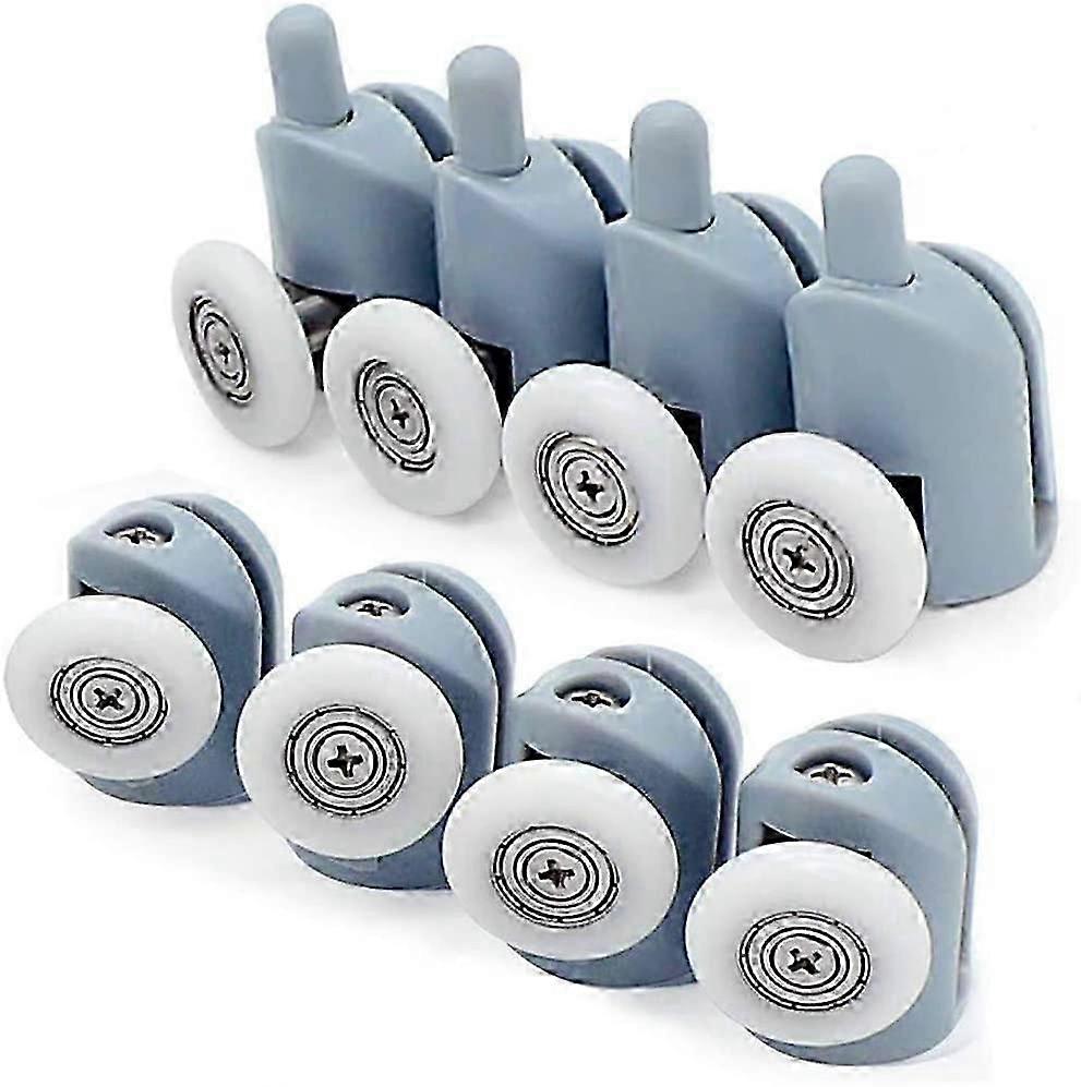 23Mm Sliding Door Caster, 8 Shower Door Rollers, Adjustable Dual Roller Roller Wheel Runner