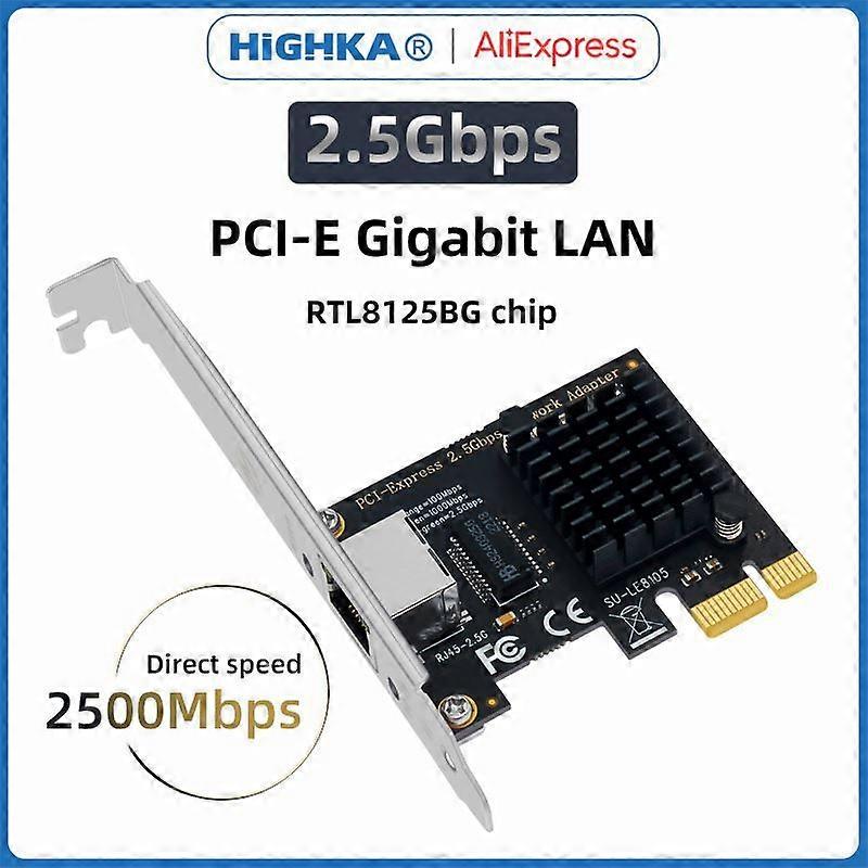 RTL8125BG Gigabit Ethernet PCI Express Network Card 10/100/2500Mbps 2.5Gbps RJ45 LAN PCIe Adapter for