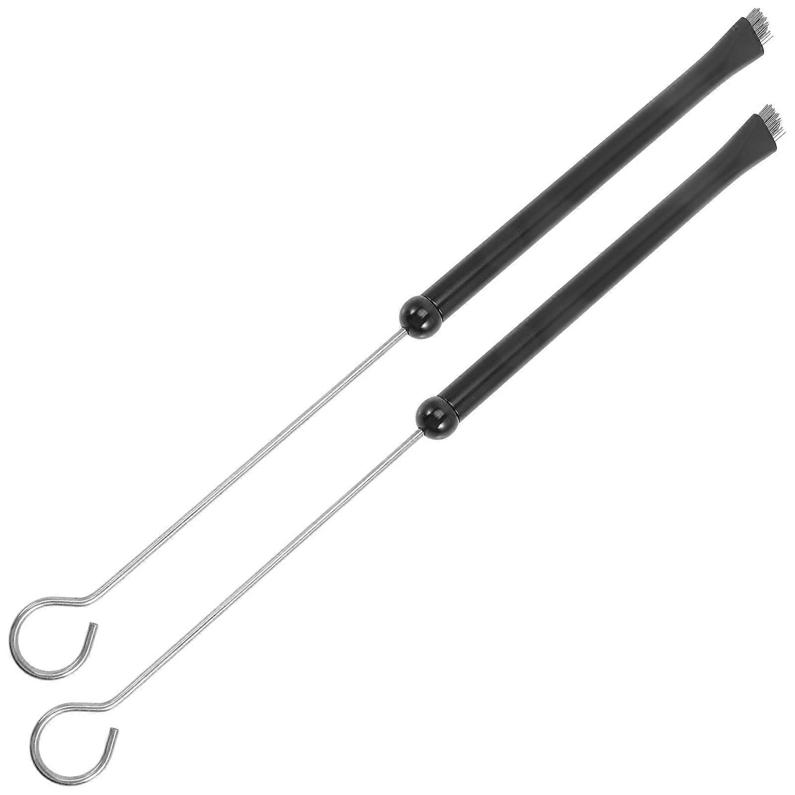 Wire Brushes Hand Operated Tools Drum Set Brushes Cylindrical Handle Steel Wire Drum Brush For Practicing Crisp and Soft Tones 35.5x1.6cm 2Pcs