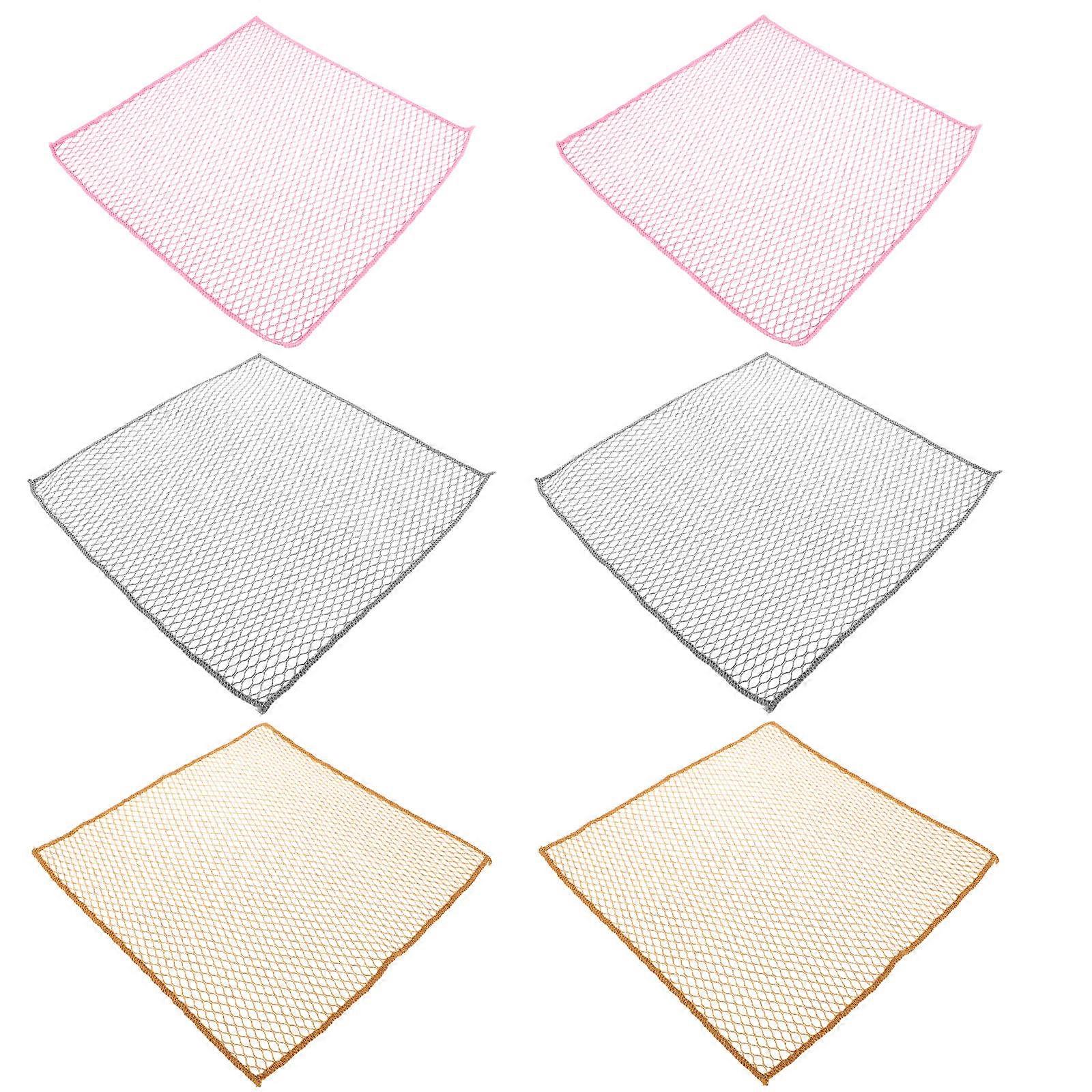 Kitchen Scrubbers Dish Mesh Non Scratch Towels Versatile Use And 6Pcs