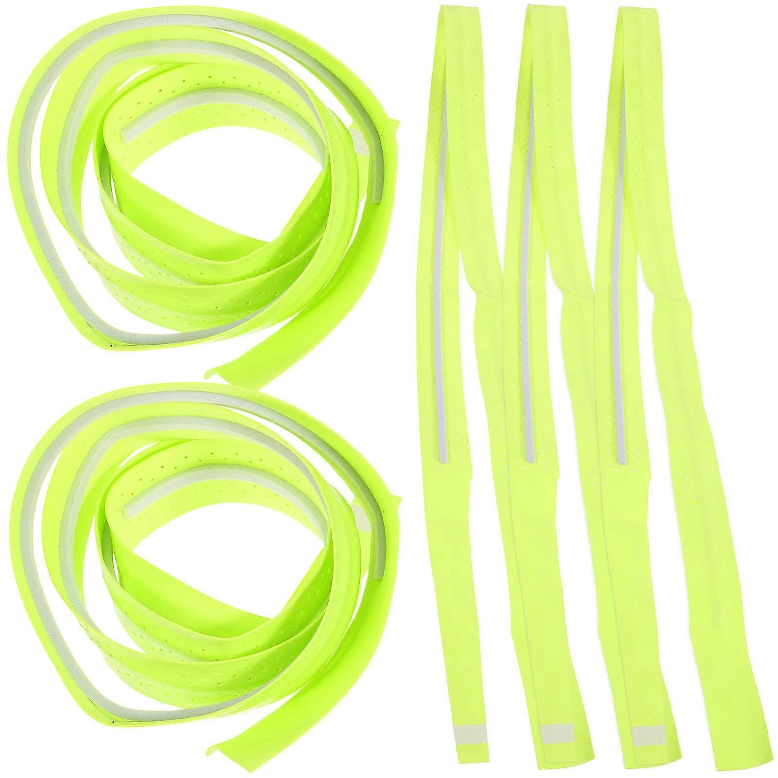 Non Slip Racket Tapes Sweat Absorbent For Racket And Bat Use Fluorescent Green 5Pcs
