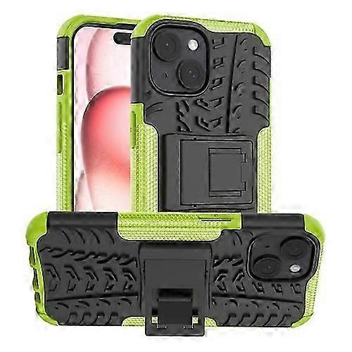 لحافظة الهاتف المحمول على iPhone 15 Tire Texture TPU + PC مع حامل