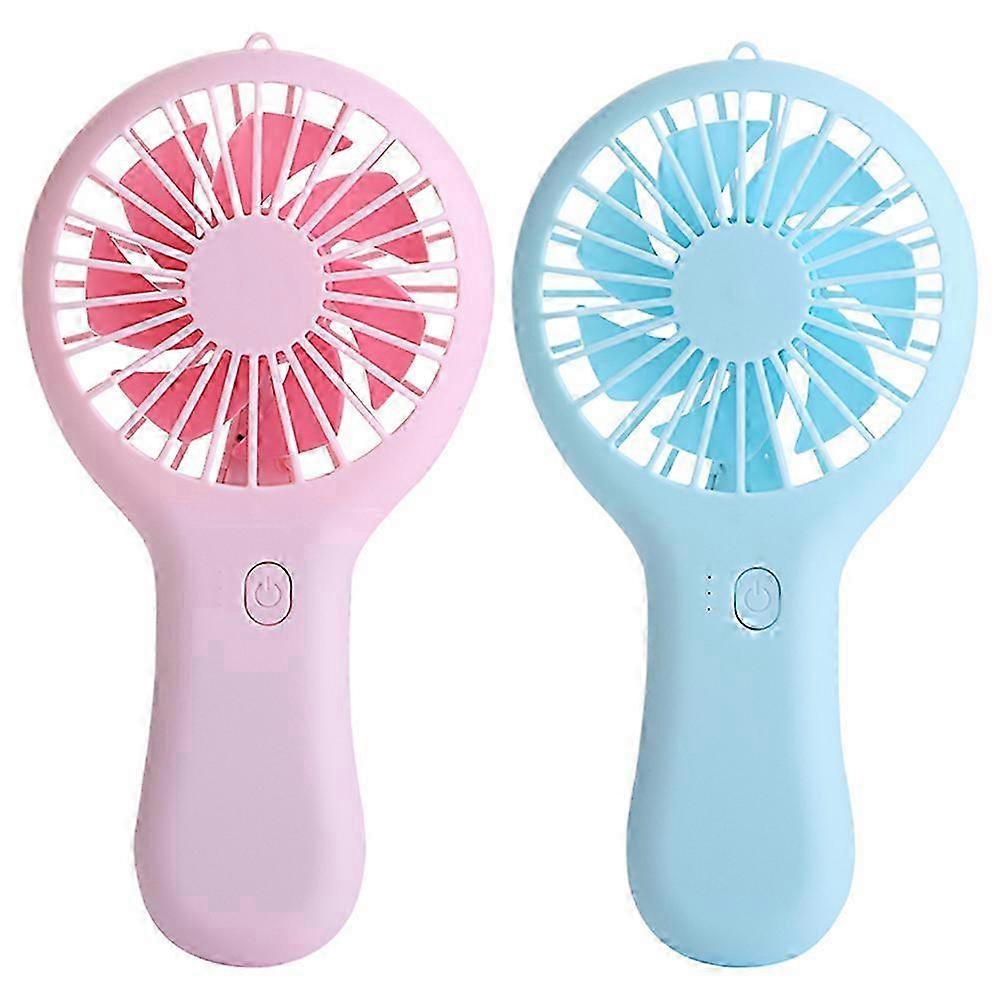 2 stks Mini Handheld-ventilator Oplaadbare draagbare reisventilator