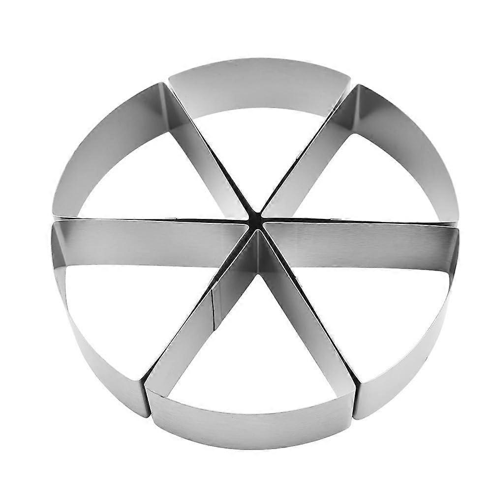 Round Mousse Cake Cutter 6 Equal Slices Stainless Steel Baking Mold with Divider Easy Release Removable Macaroon Layer Tool