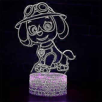 3d Touch Light Child Nightlights 7 Colors With Remote Control - Paw...