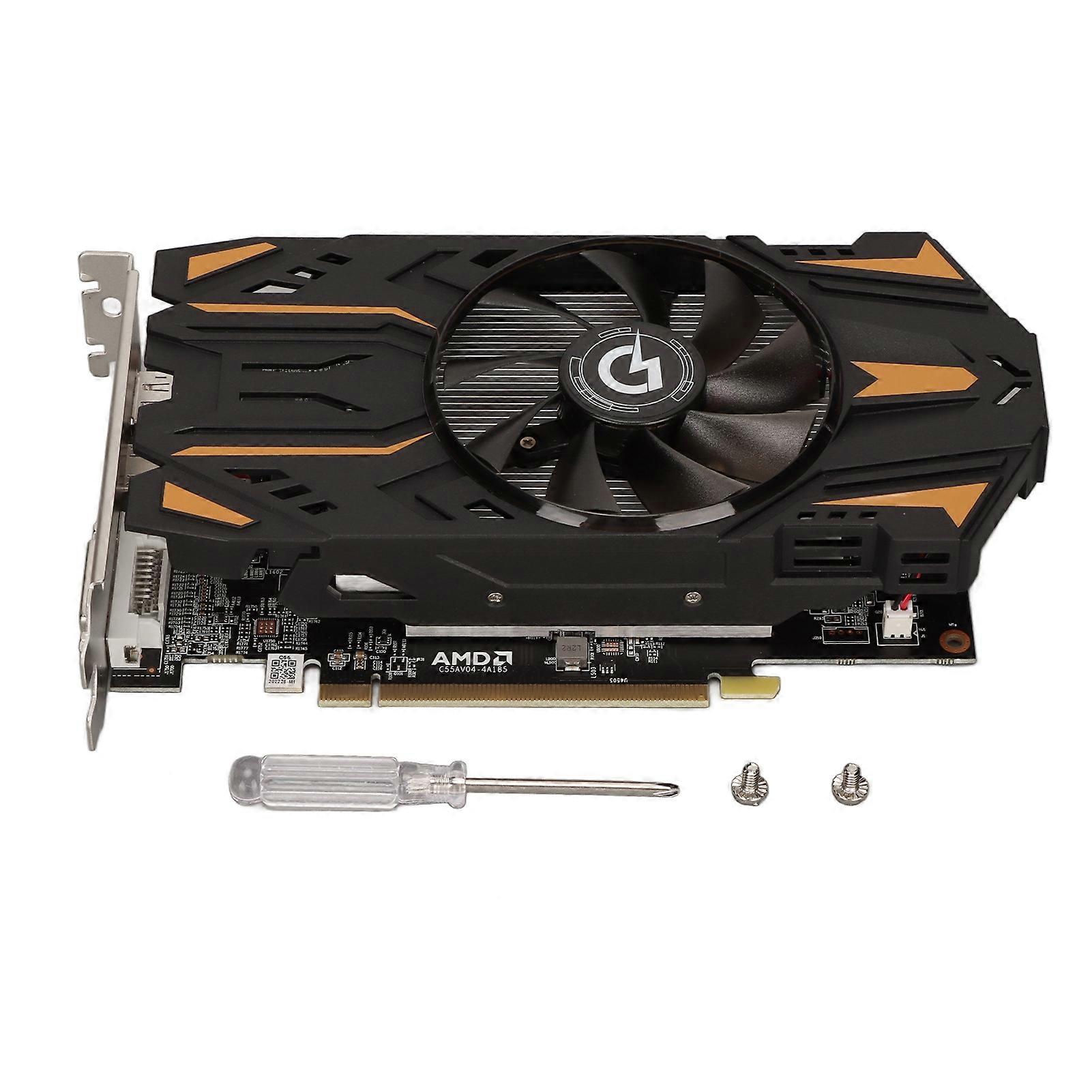 Carte graphique RX550 4G, ventilateur unique, GDDR5 128 bits, fréquence de base de 1 071 MHz, fréquence mémoire de 6 000 MHz. Carte graphique