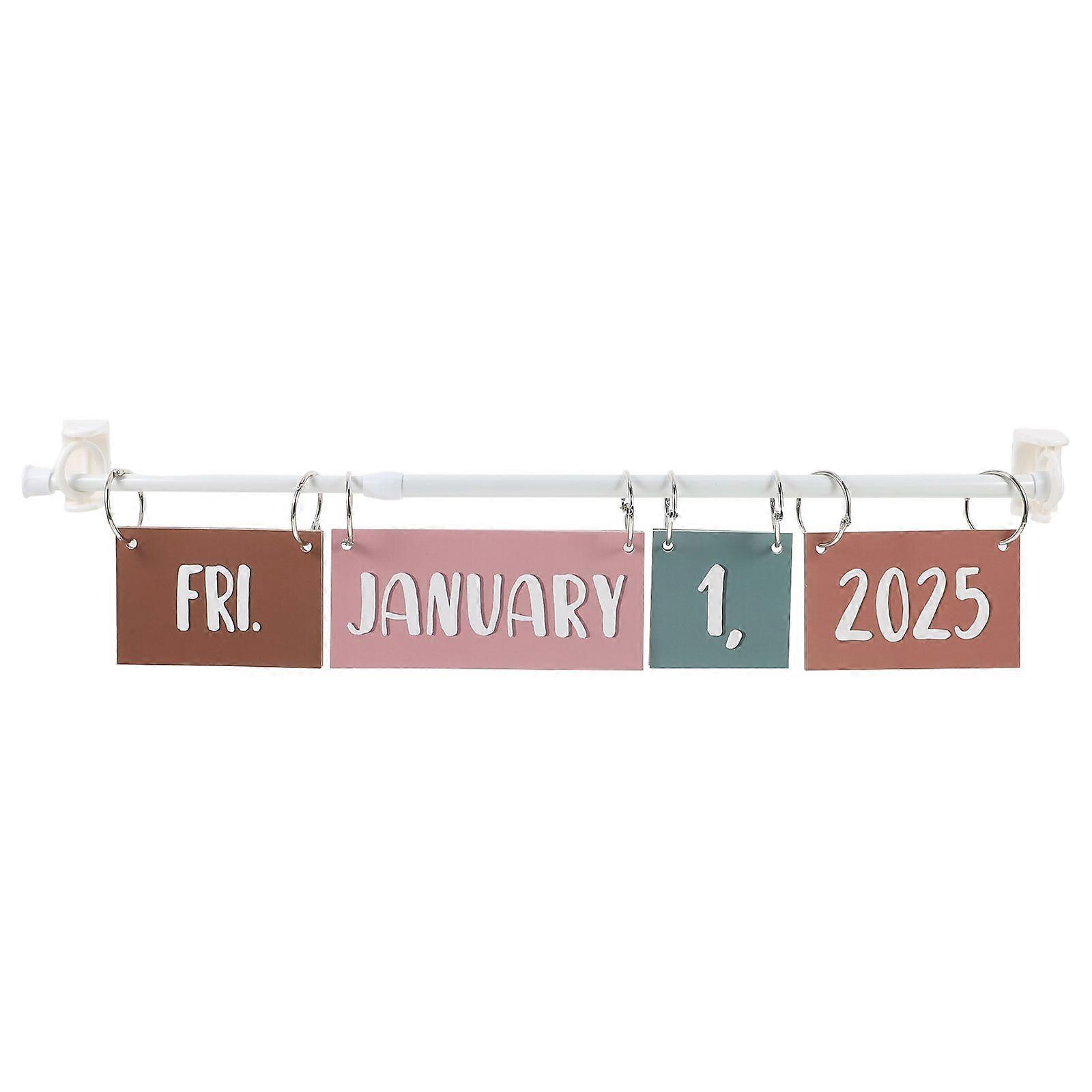 1 Set Boho Calendar Bulletin Board Set Classroom Flip Calendar Classroom Hanging Decoration With Date Cards 2024 To 2028 Calendar For Home Elementary 