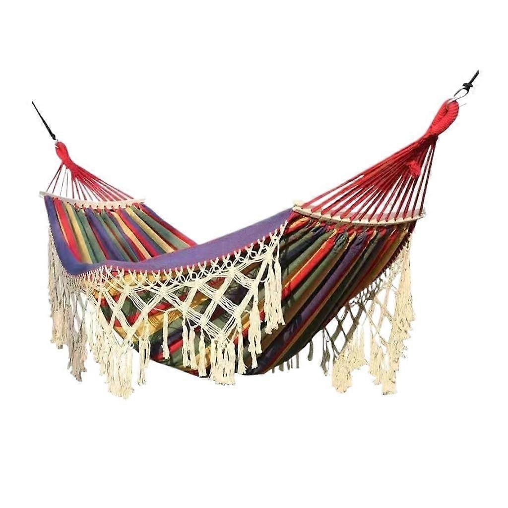 Hammock Outdoor Camping Canvas Hammock Indoor Outdoor Use Single And Double Anti-Rollover Hammock Chair Red
