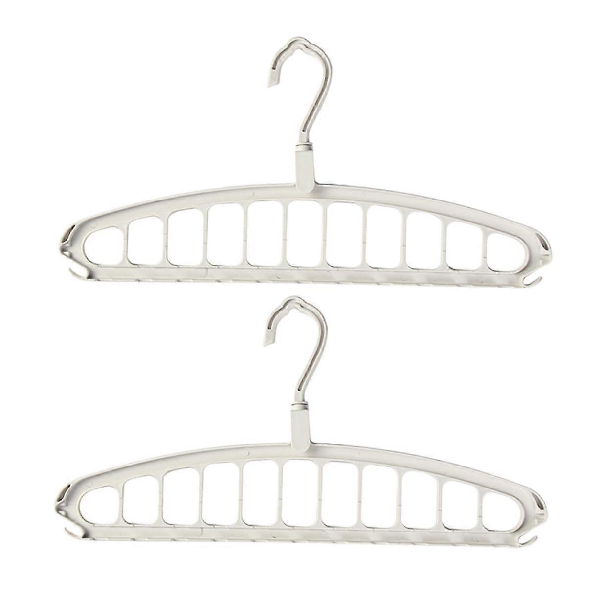 Space-Saving Foldable and Rotating Clothes Hangers 2-Pack White For Wardrobe Closet Organization