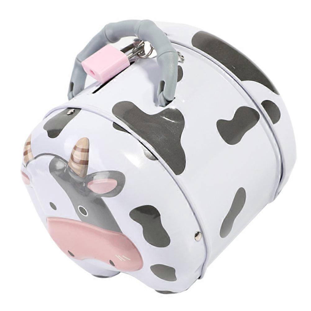 Milk Cow Money Box Piggy Bank Tinplate Saving Storage Tank Children's Toy Assorted Color 1Pack