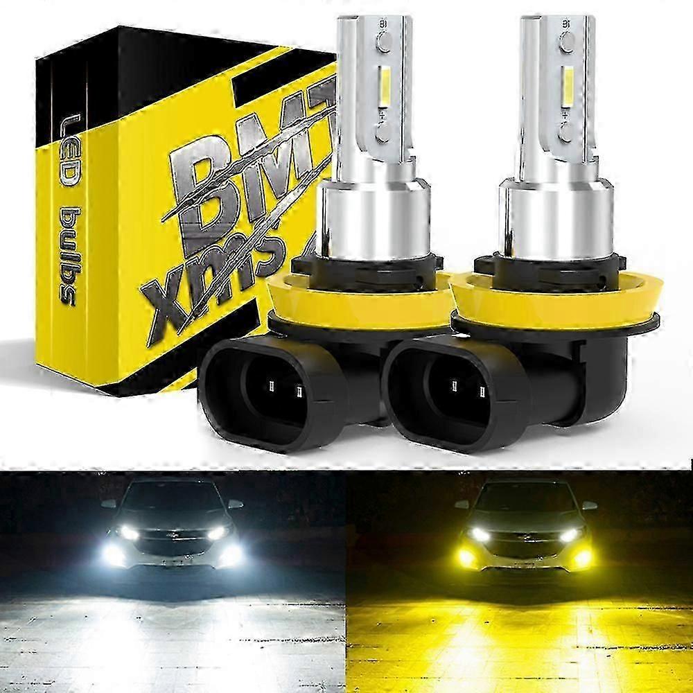 2x Canbus H11 luce per auto H8 LED Lampadine fendinebbia H10 H16 5202 PSX24W 2504 9006 HB4 9005 HB3 LED CSP DRL Lampada di guida Bianco Giallo