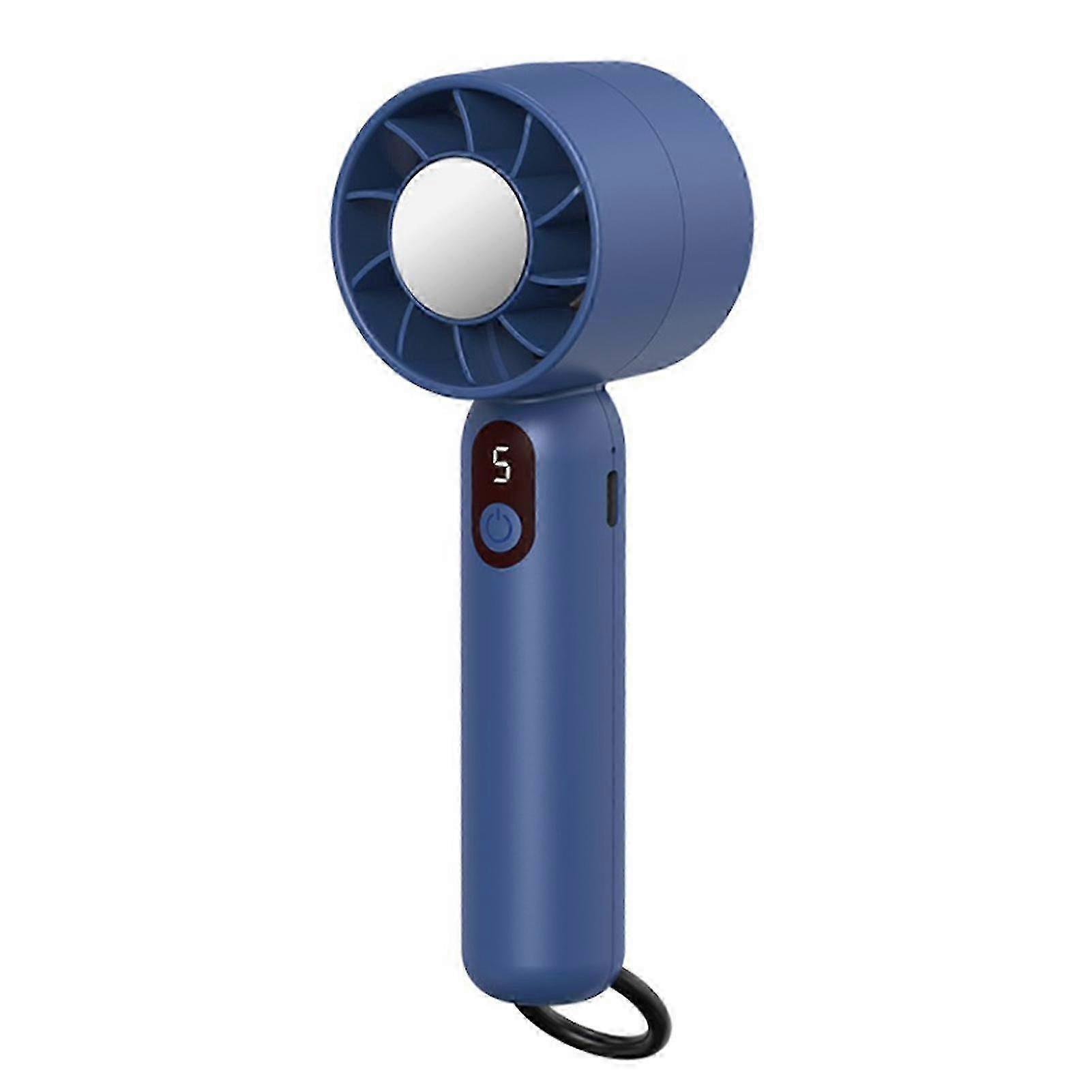 Portable Handheld Fan with 5 Speeds Low Noise Pocket Size USB Rechargeable Cooling Device