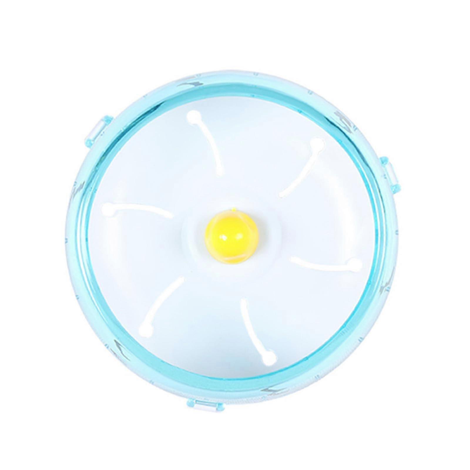 Silent hamster running wheel with stand, rotating jogging wheel, small exercise product 21cm blue